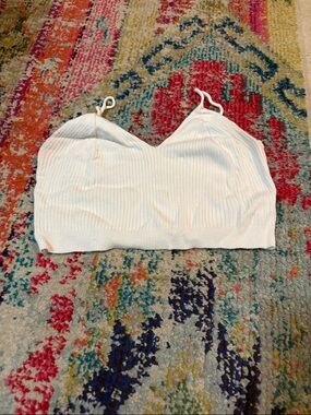 SHEIN White Ribbed Sweetheart Crop Cami